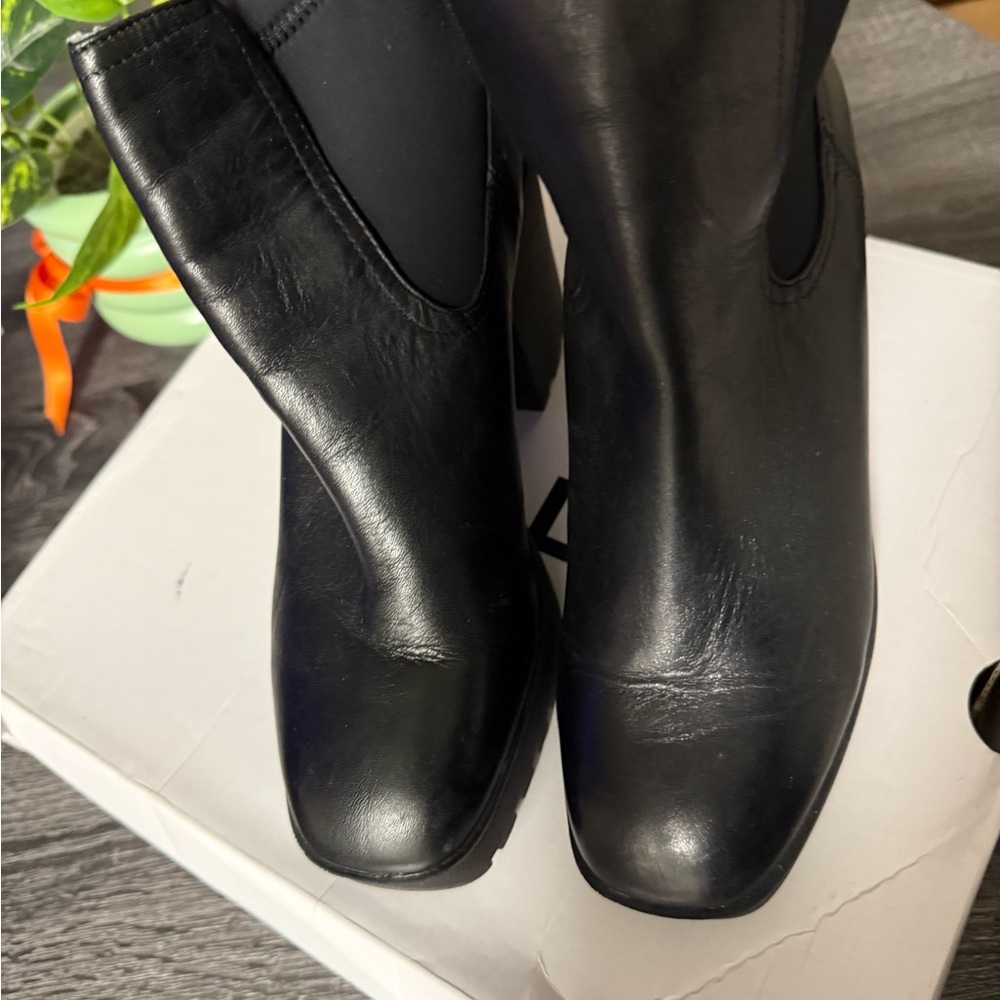 Aldo Sleek Black Heeled Boots